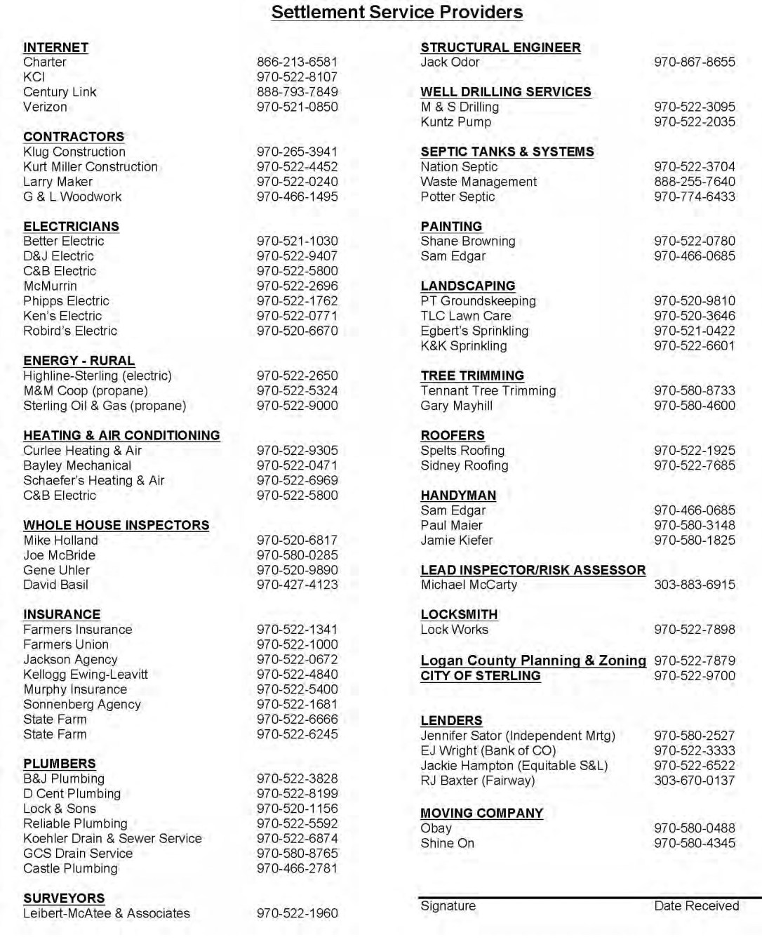 Settlement Service Providers